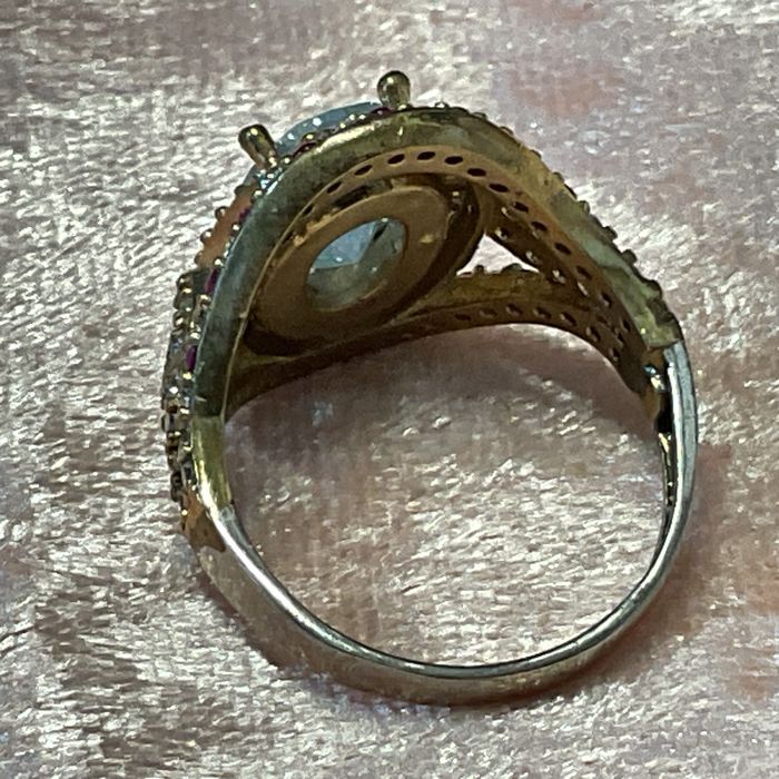 Anel senhora prata 925 banho ouro medid,17 m