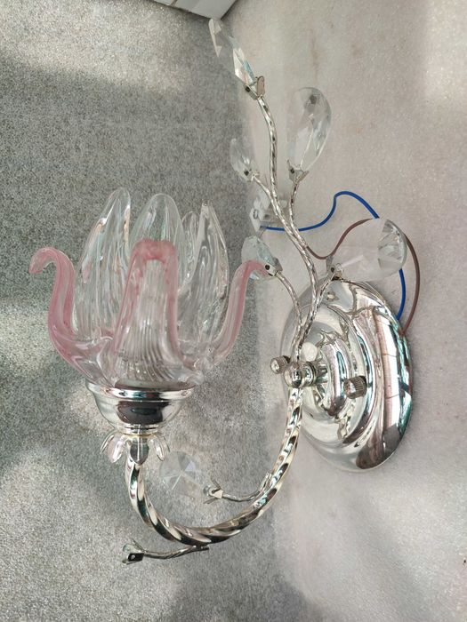 Оригинальный хрустальный светильник бра лампа времен СССР.