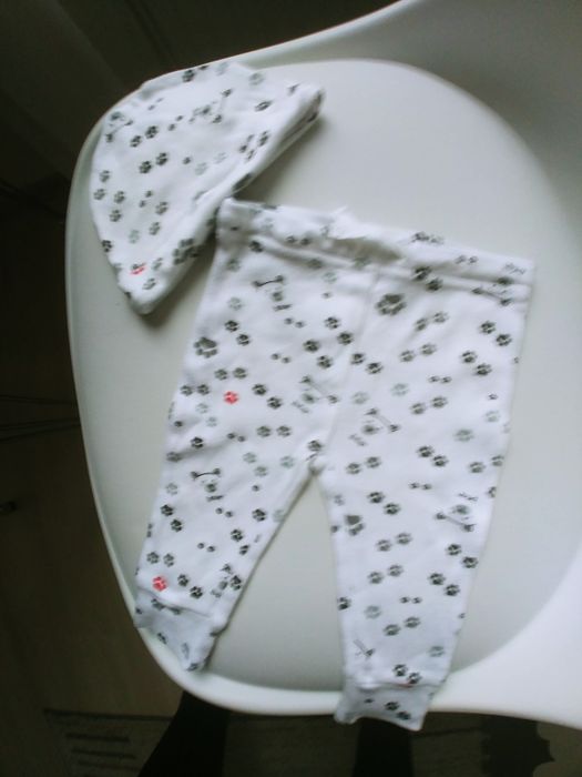 Spodenki leginsy niemowlęce Baby Bear r.62-68 i czapeczka. Tanio