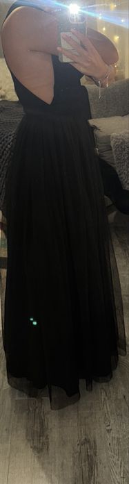 Sukienka maxi tiulowa czarna 36