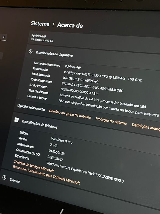 Hp Elitebook 840 G5 16gb RAM