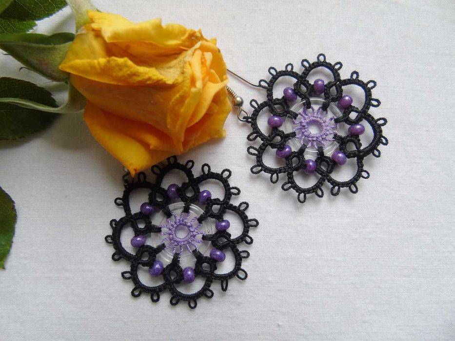 Kolczyki frywolitkowe 4