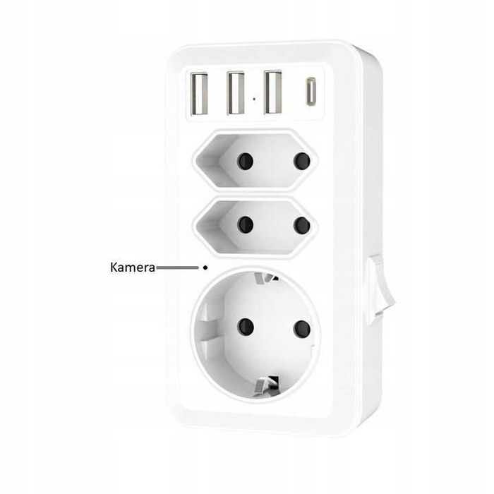 UKRYTA zamaskowana KAMERA szpiegowska w gniazdku prądowym FULL HD WIFI