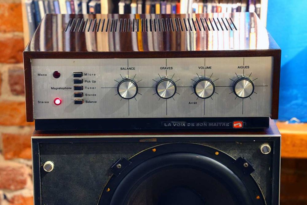 Wzmacniacz lampowy vintage Pathe Marconi PA 85S wczesne lata 60'