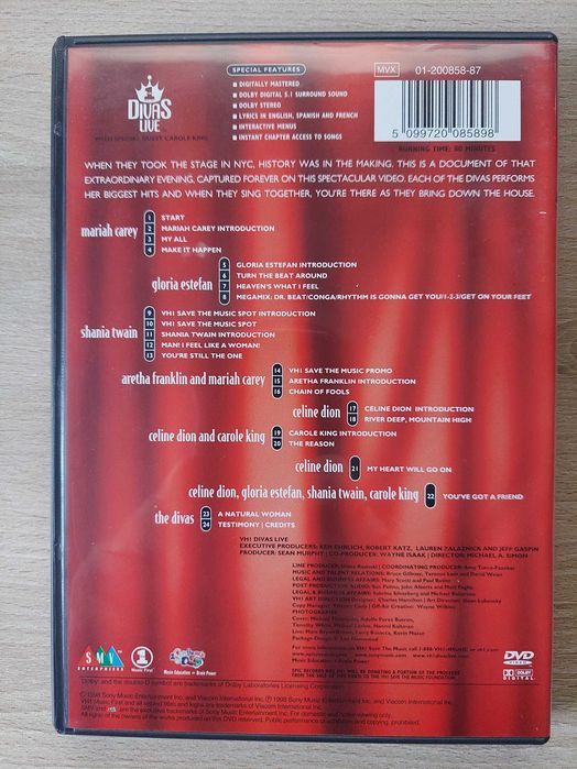 DVD "VH1 Divas Live" (Mariah Carey, Dion, Franklin, Twain)