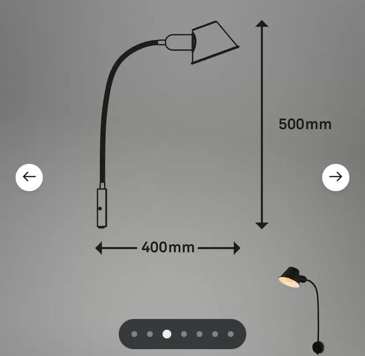 Candeeiro de parede Brello preto (2 unidades)