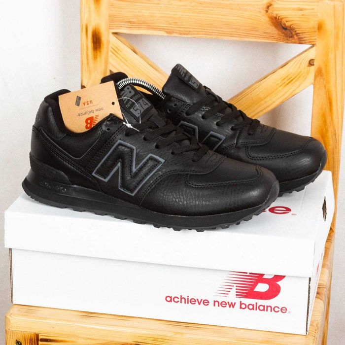 (1313) Кросівки New Balance 574 повністю чорні (41-46) nb нб NB