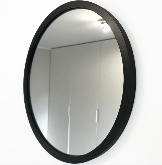 Nowe lustro LOFT 40 cm – czarna rama, eleganckie wykończenie