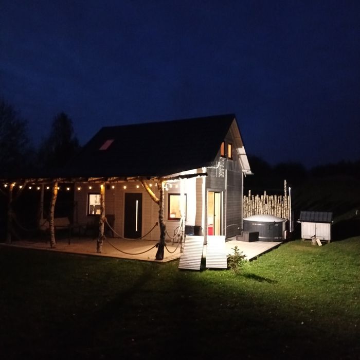 Duży Brzozowy Domek z jacuzzi na wyłączność, balia, Kaszuby, wakacje