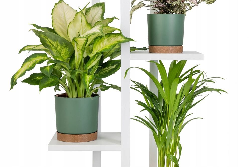 Kwietnik Stojący Metalowy 5 Poziomów Biały Loft Nowoczesny Villago