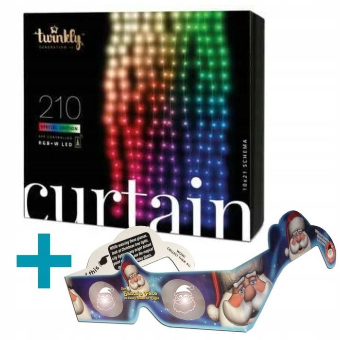 twinkly lampki smart kurtyna 210 led rgb+w