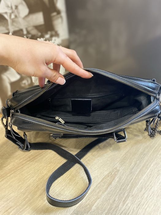 Сумка жіноча чорна з гладкої шкіри