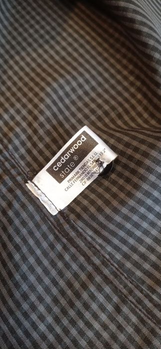 Cedarwood state szara koszula w kratkę, krótki rękaw, r. XL