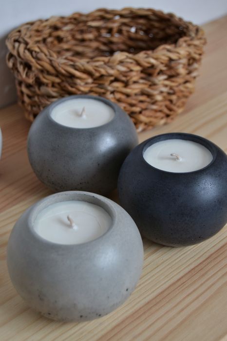 Бетонні ємності для свічок ручної роботи, кашпо під свічки, декор
