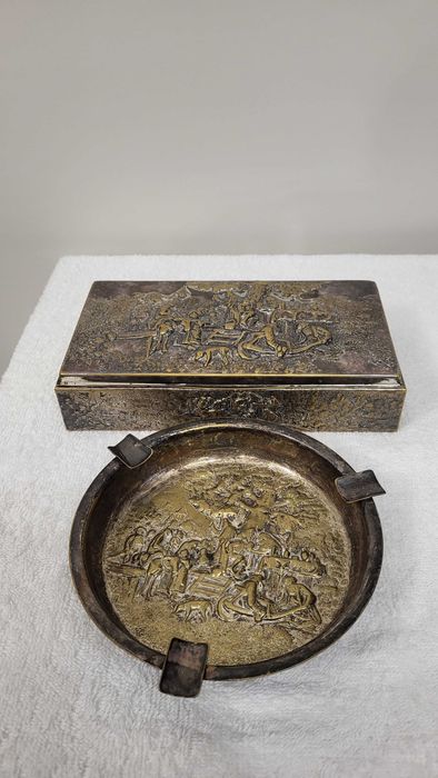 Srebrzony zestaw Gabinetowy do cygar