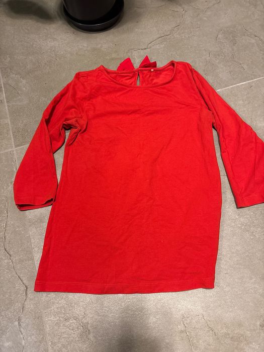 Czerwona bluzka kokardka rękaw 3/4 M święta Andrzejki Mikołajki