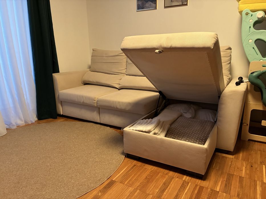 Sofá Cama Chaise e Arrumação