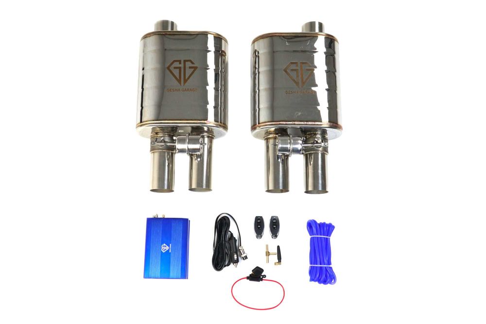 глушитель управляемый с вакуумным клапаном вихлоп труби 76мм 63мм 51мм