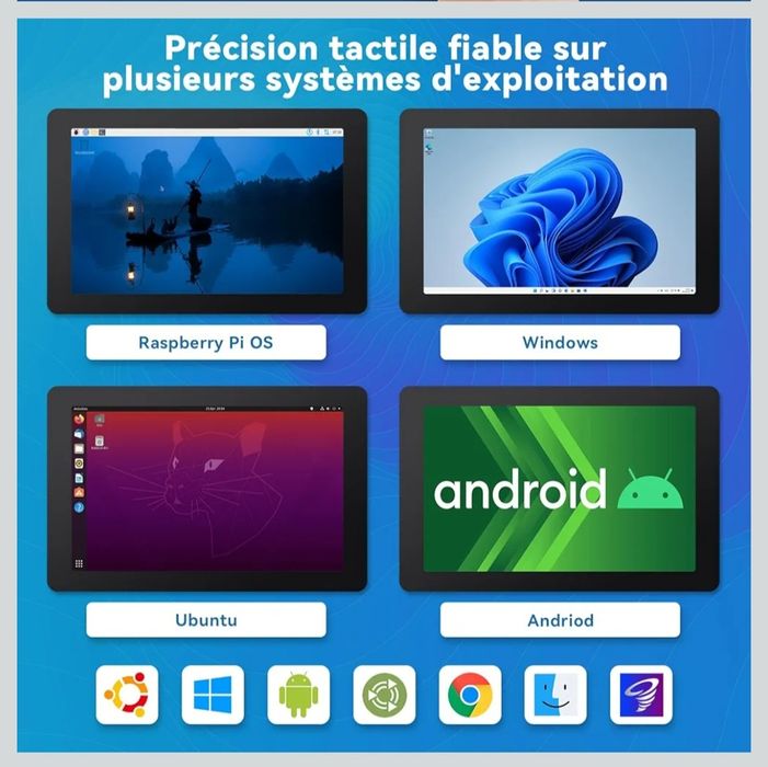 Ekran dotykowy SunFounder IPS HD do Raspberry Pi 5