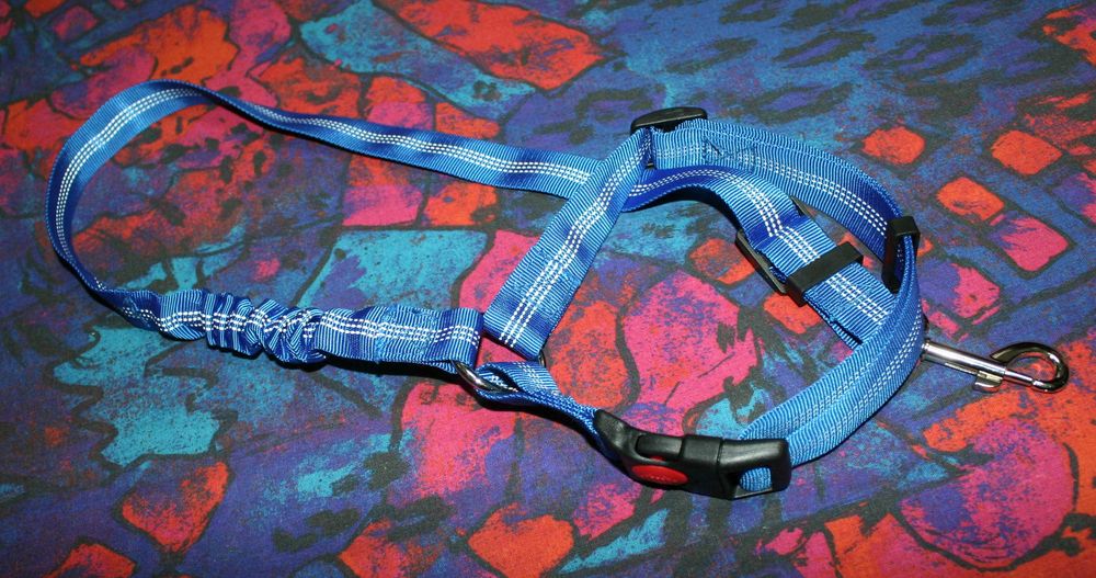 Світловідбиваючий повідець-перестібка для собак автомобільний ремінь