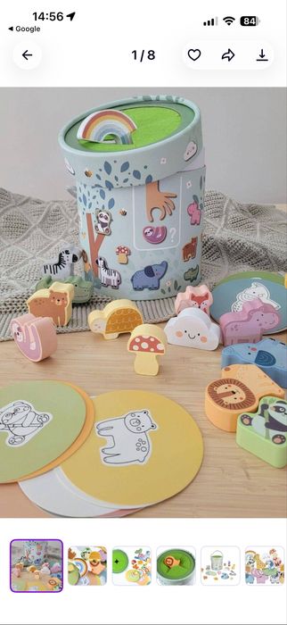 Тактильна гра “Таємниче відерце” Tooky Toy дерев’яне сенсорне лото