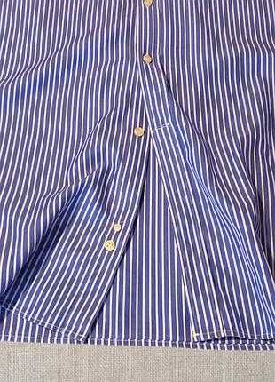 Сорочка чоловіча блакитна в білу смужку paul & shark довгий рукав xxl