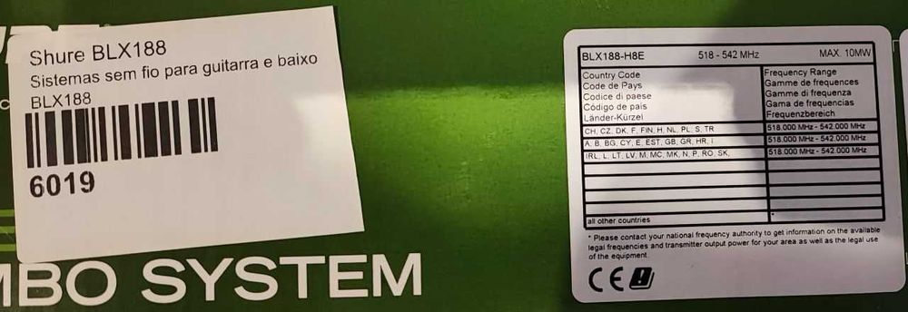 SHURE BLX188-H8E - Novo