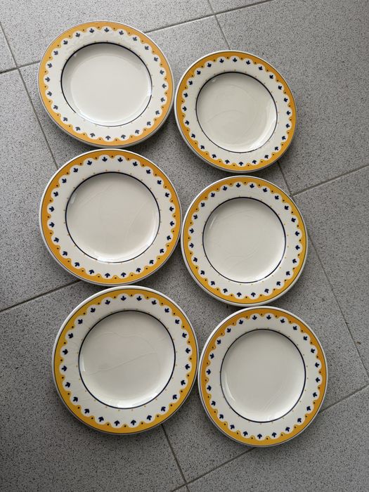 Conjunto 6 Pratos de Sobremesa Cerâmica – Ceraminter (Made in Italy)