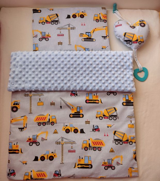 Kocyk 55x75cm + poduszka komplet bawełna minky do wózka łóżeczka wzory