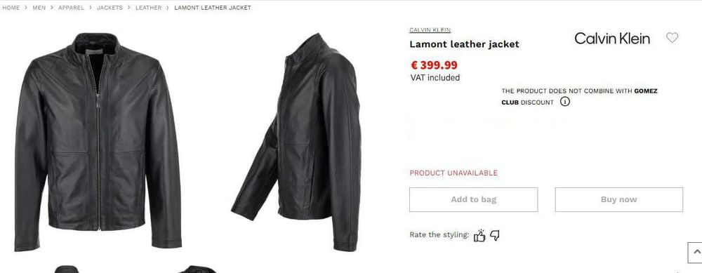 Нова оригінал шкіряна Calvin Klein Lamont куртка