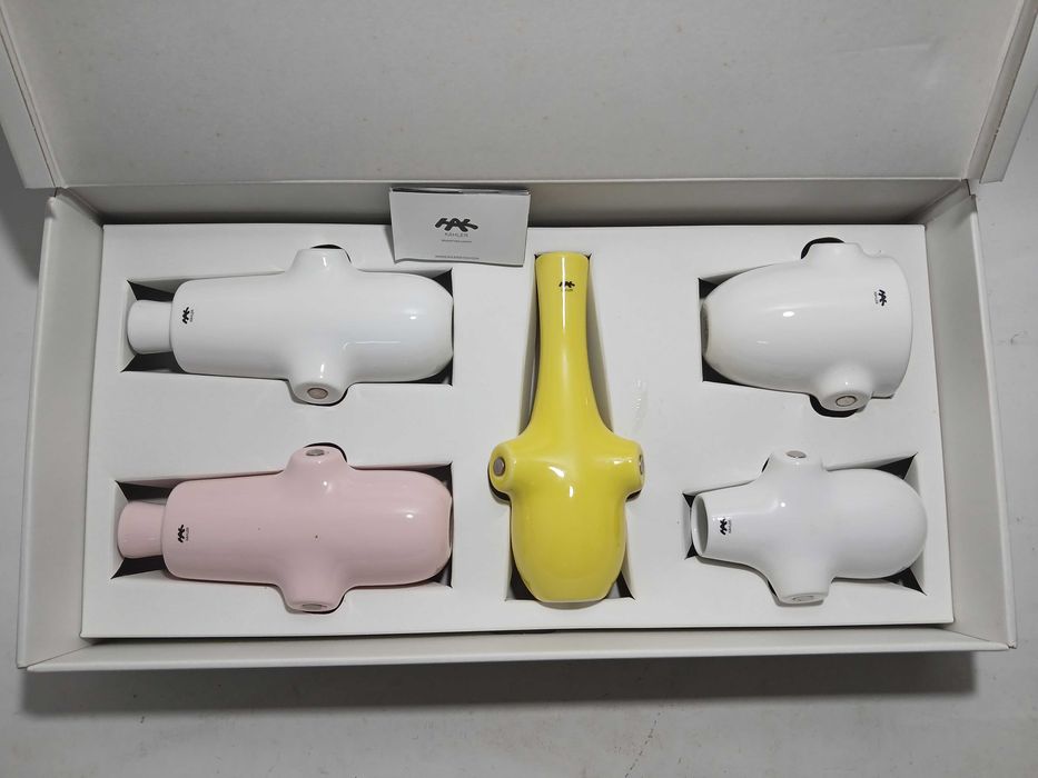 Conjunto 5 castiçais / vasos - KAHLER FIDUCIA - Novo na caixa