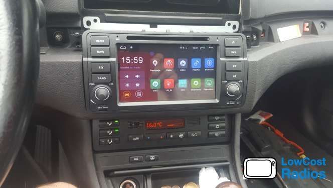 Rádio BMW E46 - IMITAR ORIGINAL • Android 15 • 2DIN Wifi GPS Serie 3