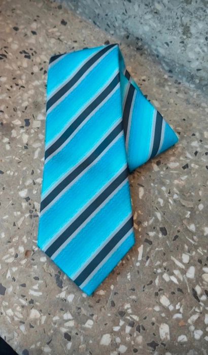 Męski krawat w paski Remus Uomo nieboeski 8,8 cm
