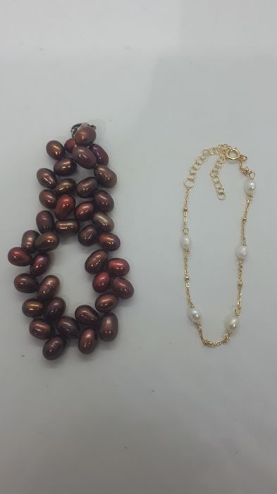 Браслет серебро натуральный жемчуг.