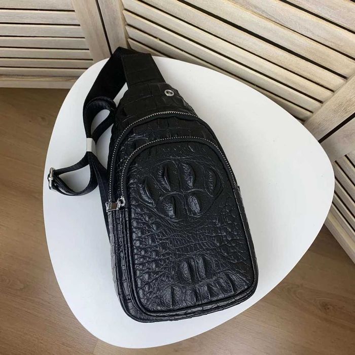 Мужская кожаная чоловіча шкіряна сумка барсетка бананка слинг из кожи