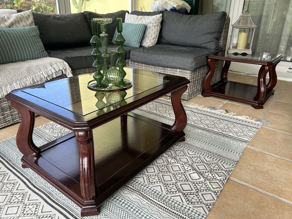 Mesas de centro em nogueira