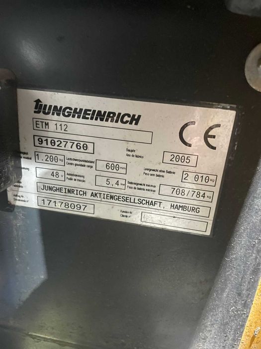 RETRATIL Jungheinrich ETM 112 – Recondicionado + Bateria Nova