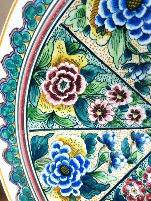 Fantástica grande taça em faiança do Outeiro Agueda - ass. A. Pereira