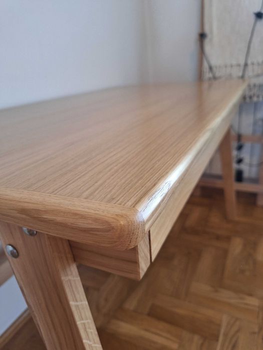 Biurko dębowe 140cm z szufladą (z litego drewna)