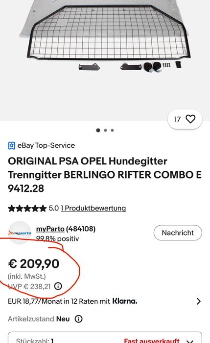 Автомобільна перегородка для собак  citroen berlingo. Partner.