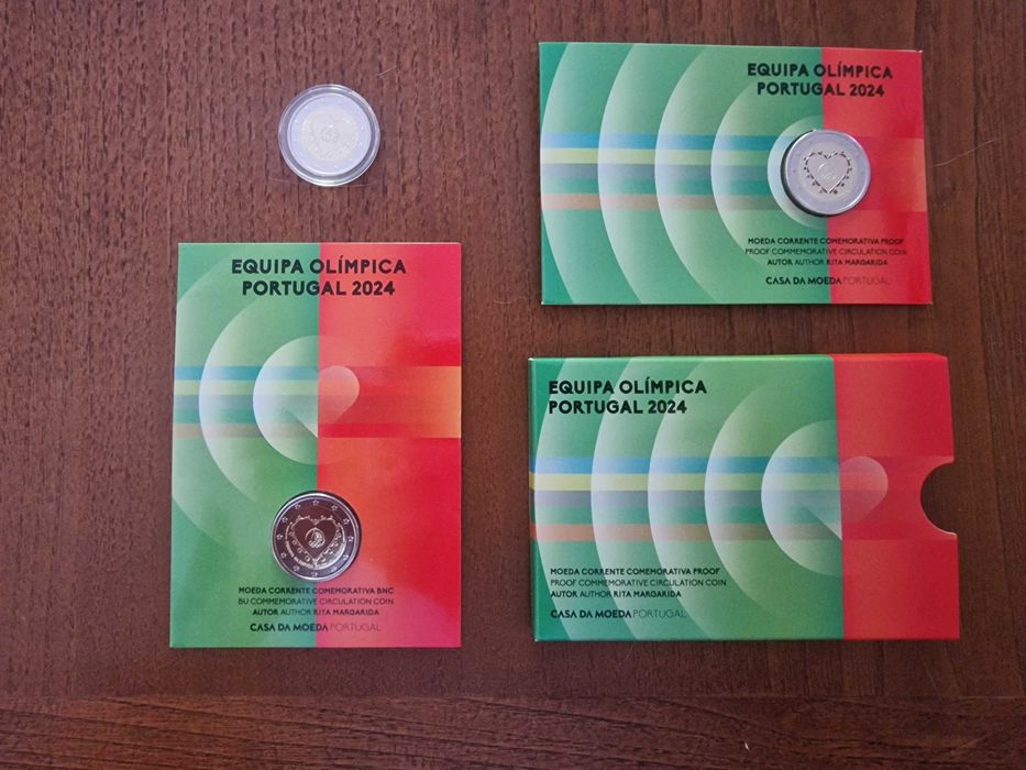 Conjunto Moeda Equipa Olímpica Portugal 2024 (UNC, BNC e Proof)