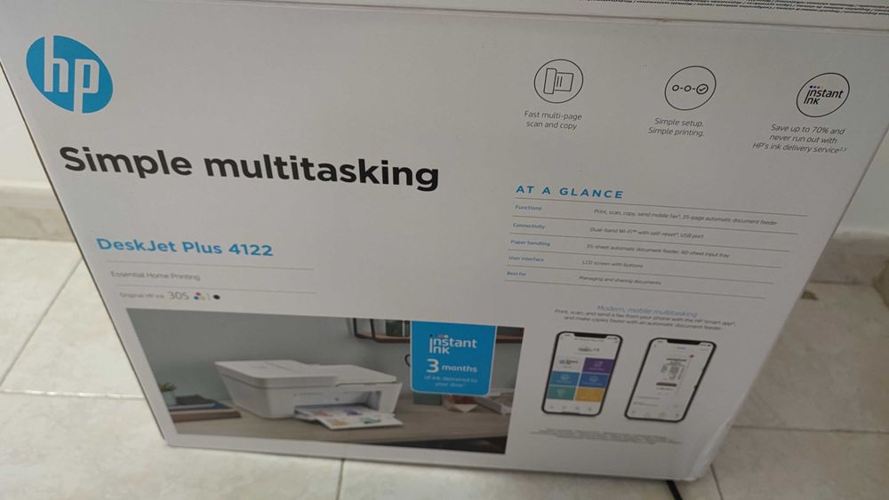 [Nova] Impressora Multifunções HP DeskJet Plus 4122