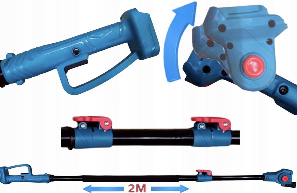 Mega Zestaw2W1 sekator piła wysięgnik 2M 48V AKU 6AH 2SZT ładowarka
