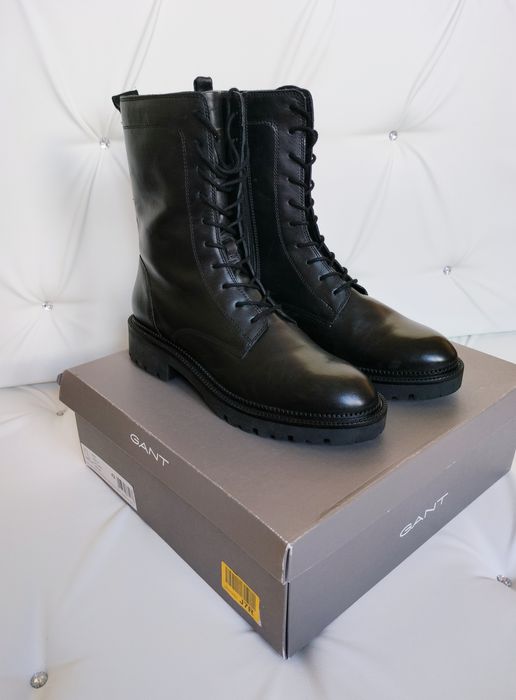 Botki, kozaki damskie Kellin, Gant czarne oficerki r. 42 skóra natural