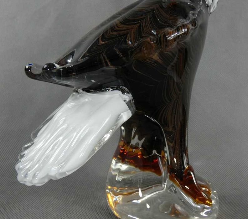 Duża Figura ORZEŁ bielik ptak szkło MURANO figurka 25,5 cm 3 kg