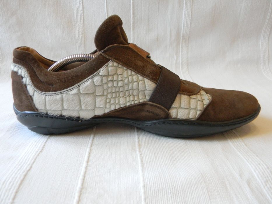 Неординарные замшевые мужские туфли Италия р.42/43/ст.28см