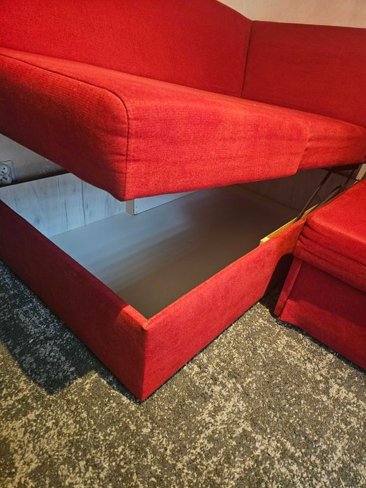 Kanapa narożnik czerwony 1,5x2,35 m