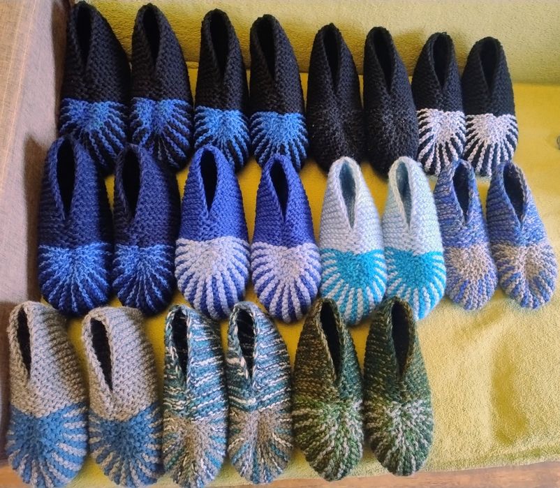 Kapcie wełniane ręcznie robione