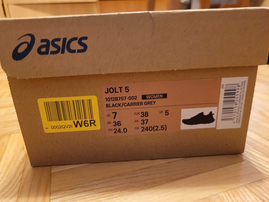 Asics JOLT 5 BLACK / CARRIER GREY Rozmiar: 38. Nowe!