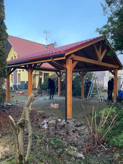 Drewniana pergola, zadaszenie tarasu, wiata, altana PRODUCENT